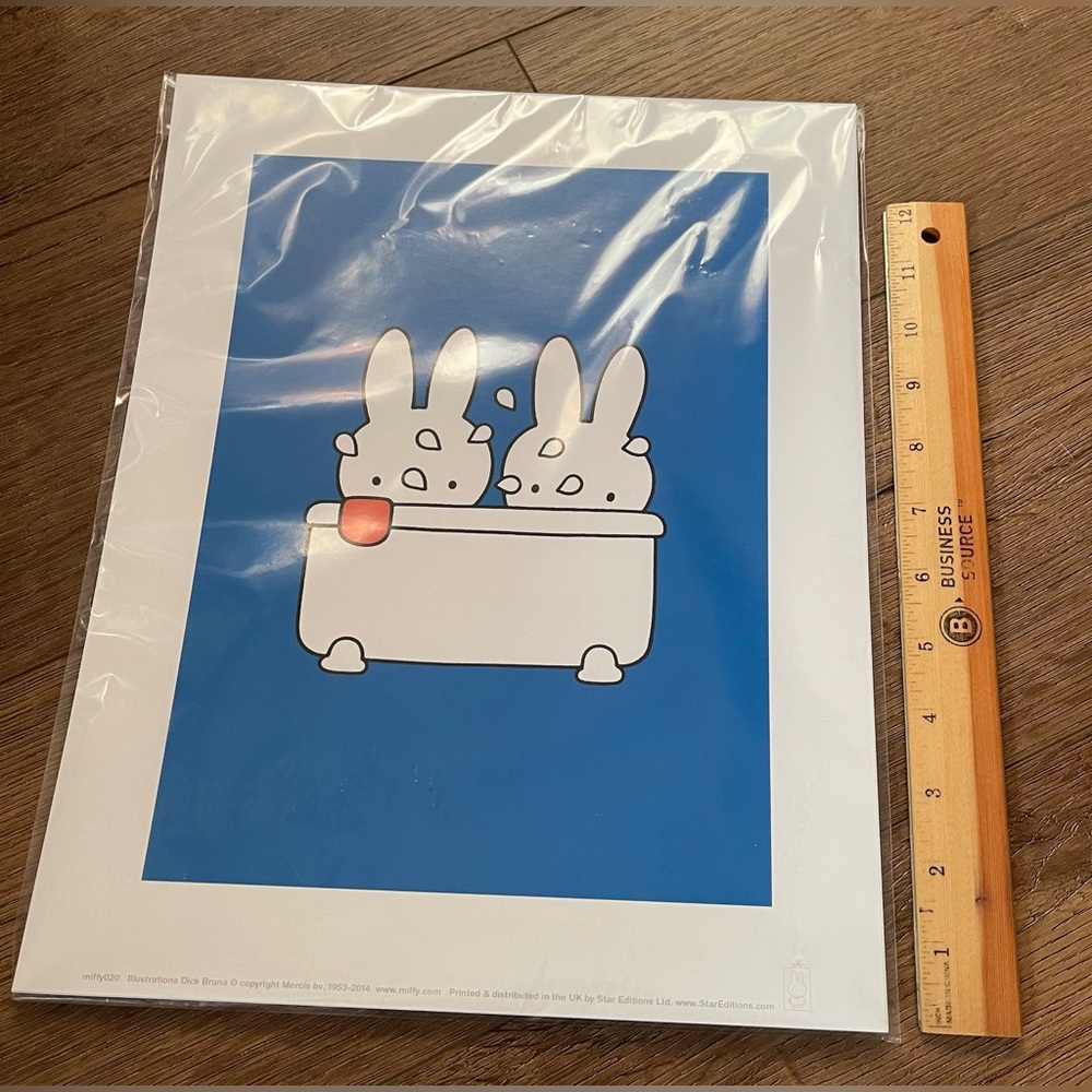 MIFFY-Imported (NWT) 11x14 Print-Miffy in a Bubble Bath - Picture 9 of 9
